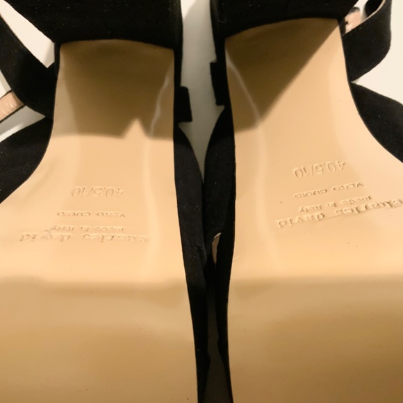 Charles David Rima Black Suede Platform Dress Sandal Leather Block Heel Pumps 10 - Picture 12 of 12